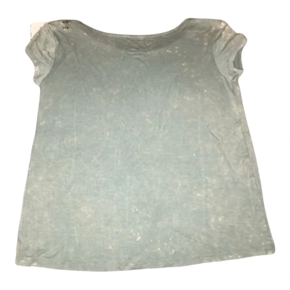 Justice Burnout Positive Tee Olive Tie Front Short Sleeve Crew Neck Shirt 6/7